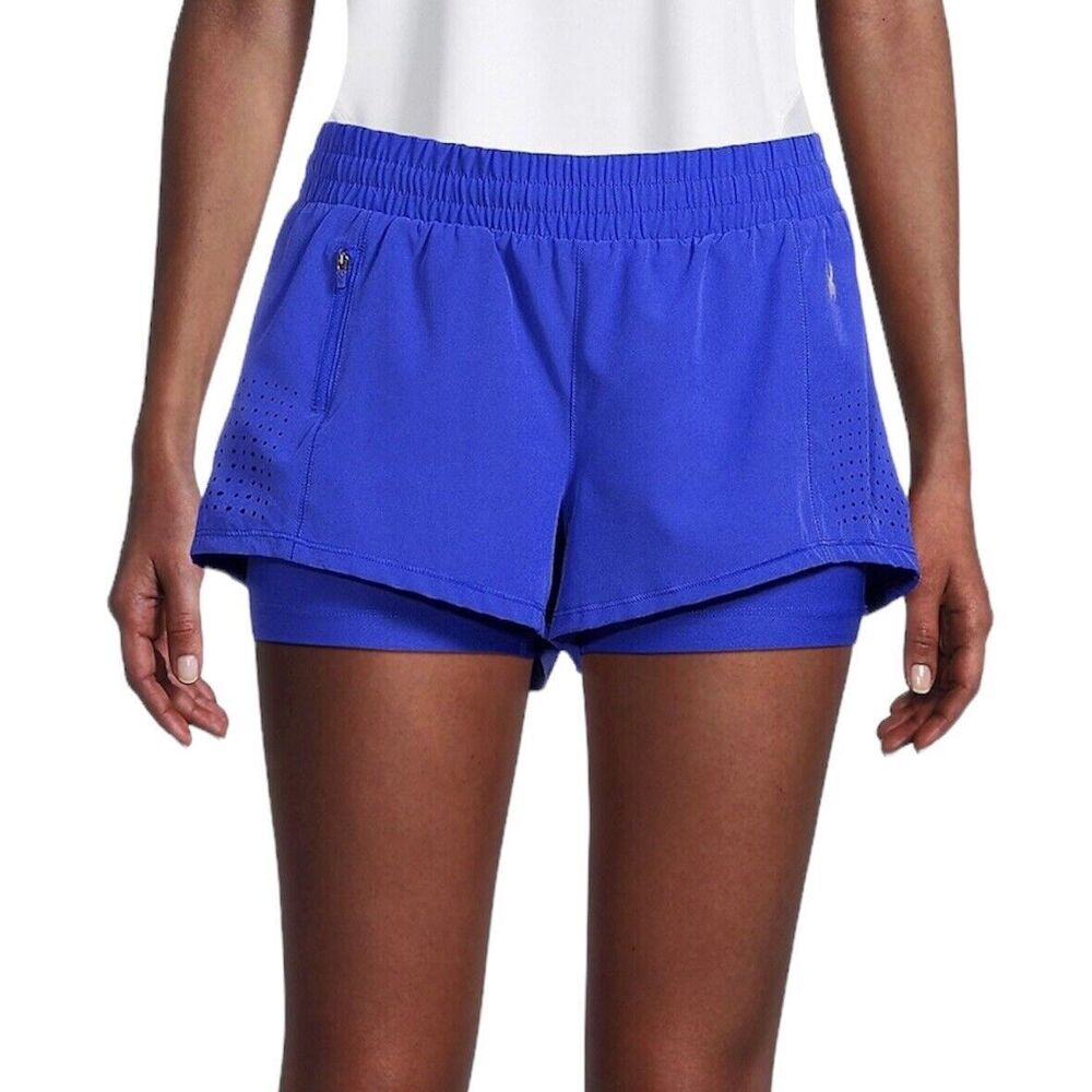 NWT Spyder Laser Cut Running Active Blue Shorts Women's XL